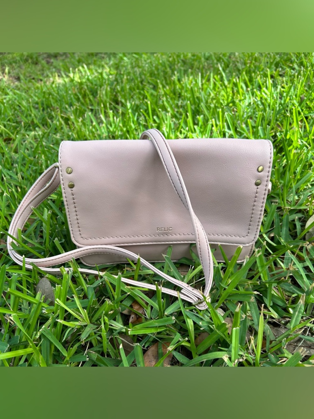 Relic Crossbody Bag in Blush Pink with Gold-Tone Studs